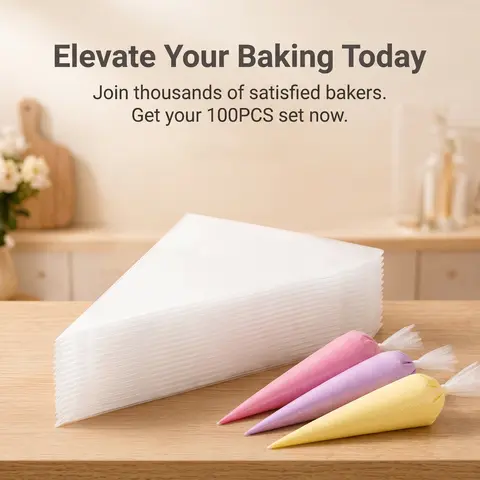 100PCS Disposable Anti-Burst Food-Grade BPA-Free Durable Piping Bags, Bakeware Decorating Tools, Cake Decoration Supplies for Beginner Home Baking, Frosting & Cookie Decorating