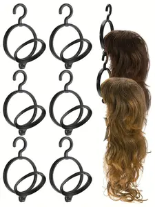 Six in one adjustable hair hanger - circular multifunctional folding | Save 70% space for cosplayers and hair cover enthusiasts! Travel friendly wig stand Curved Design Hanger # Space saving hair accessory stand # # Anti slip # Halloween event