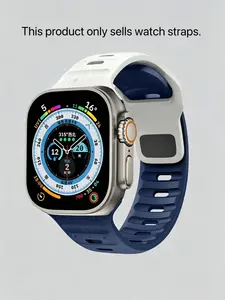 Solid Color Silicone Replacement Strap for Smart Watch Ultra, Sports Loop Band