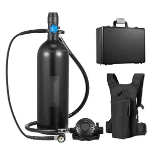 Mini 1.9L Portable Scuba Tank For Underwater Breathing, Reusable Diving Cylinder Up To 35 Minutes Dive Time, Emergency Pony Bottle With Backpack And Carry Case For Snorkeling, Travel-Ready, Compact And Easy To Carry
