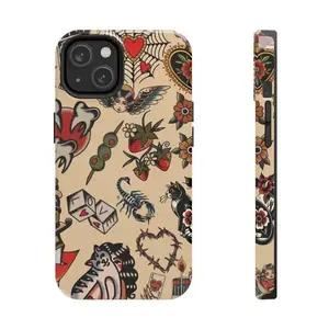 Vintage Tattoo ToughPhone Case  Aesthetic Old School Art Cover for Women!Suitable for iPhone 17-11 Pro Max/Plus and  Samsung Galaxy S23-25