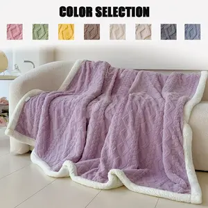 Geometric Pattern Fluffy Blanket, 1 Count Soft Comfortable Warm Napping Throw Blanket, Bedding Supplies for Home Office Travel Camping