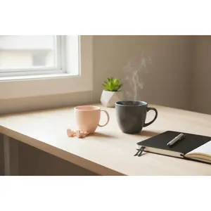 Coffee Cup Desk Buddy – 3D Printed Kawaii Mug Decor – Aesthetic Coffee Lover Gift – Small Kitchen Shelf Decoration