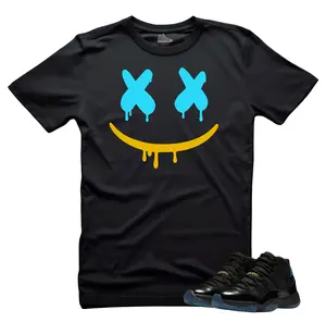 Jordan 11 Gamma Blue 2025 Matching Tee-Dripping Unisex Black Sneaker T-Shirt Jordan 11 Gamma Blue 2025 Matching Tee-Dripping Unisex Black Sneaker T-Shirt