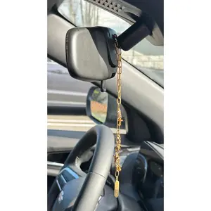 Personalized Car Charm Engraved Name Rearview Mirror Accessory Interchangeable Charm Gold Silver Waterproof Gift for Her