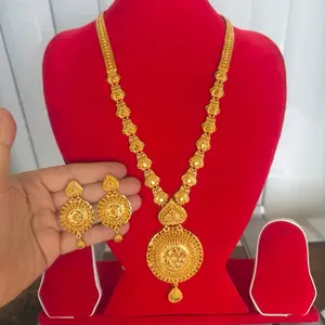 Gold plated Long Rani Haar/Necklace with Earrings