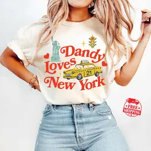 [Sale up to 50%] [Free Ship] Dandy Oversized T-Shirt - New York Graphic Print Shirt - Women Streetwear