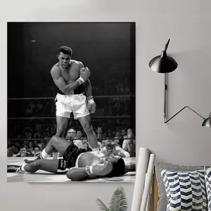 Muhammad Ali Wall Art, 16x20inch Unframed Poster, Iconic Black and White Boxing Print, Motivational Gym Decor, Mens Space Wall Art, 2000s Vintage Style Poster