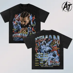 Drake Iceman Freeze The World Shirt – Vintage Washed Hip Hop Graphic T Shirt, Double Sided Drizzy Album Inspired Tee, 2026 Rap Streetwear Aesthetic Oversized Heavyweight Cotton Unisex Top, Cold Blue Portrait Concert Merch Gift for Men Women