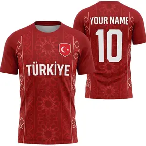 Turkey Football Shirt Personalized Türkiye Soccer Jersey Custom Fan Gift for Men