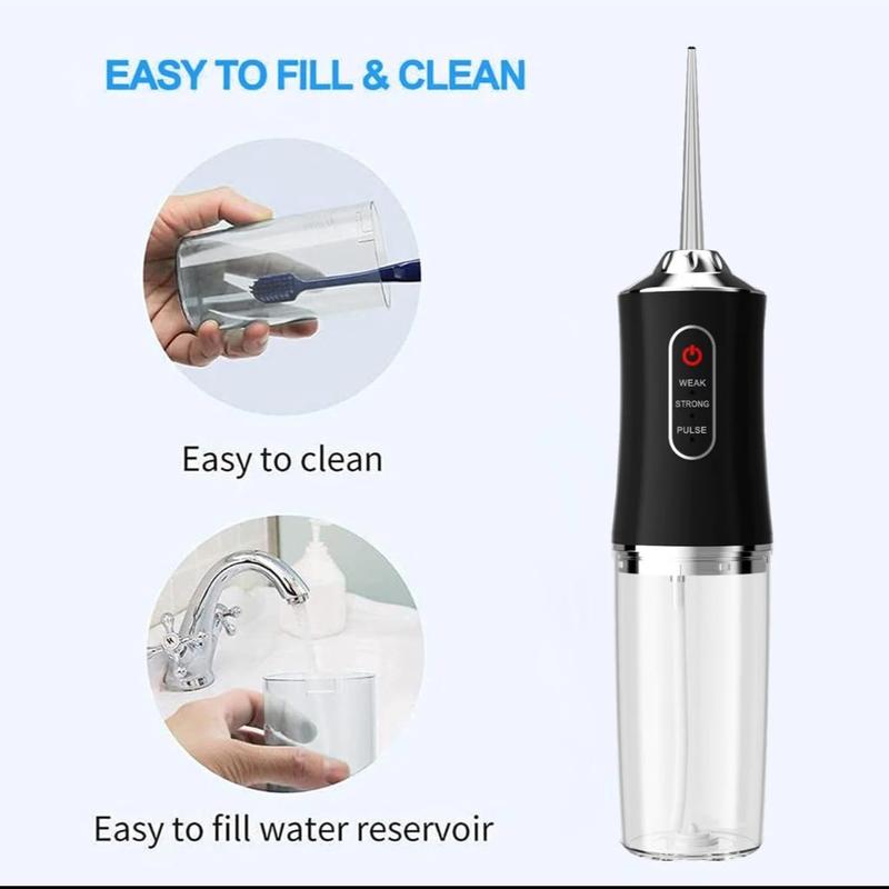 【1PCS】Wireless Electric Dental Floss Irrigator, Oral Irrigator, 3 Modes & 4 Jet Nozzles, Rechargeable Portable for Teeth and Gum Cleaning at Home or On-the-Go, Perfect for Personal Care, Personal Care Appliances, Holiday Gift Idea