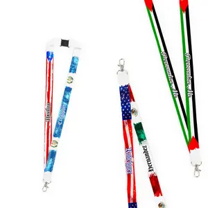Pick Your World Flag Long Lanyard - Add a Name or Text, Personalizable Lanyard Keychain, Mexico, Palestinian. United States and More Countries