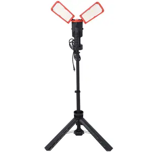 10000 Lumen 100 Watt Dual-Head LED Work Light with Telescoping Tripod, Work Light with Stand Rotating Waterproof Lamps and 9     9Ft 3-Prong Power Cord 2x50W LED worklight with telescoping tripod