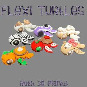 Flexi Turtles - 3D Printed, Articulated Turtle Figurines
