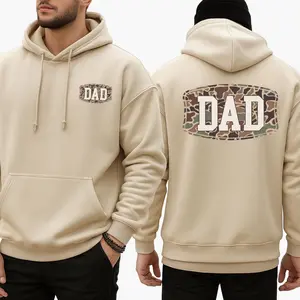 Camo Dad 2-Sided Hoodie, Funny Camouflage Graphic Pullover, Cool Streetwear Top, Casual Gift for Fathers, Trendy Graphic Apparel for Men