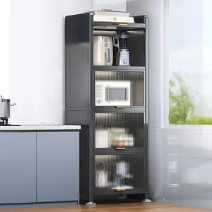 Joybos 5-Tier Food Storage Cabinet Narrow Bread Rack, Space Saving Cabinet and Cabinet for Kitchen Food Storage Rack with Storage utility shelf