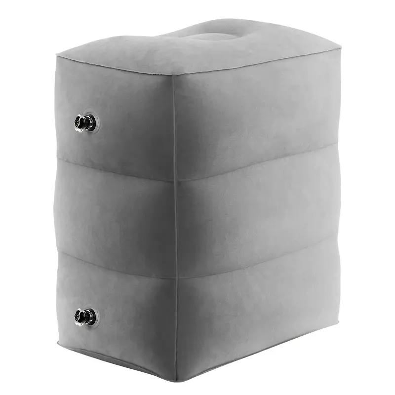 Adjustable Inflatable Foot Rest Pillow for Travel  Soft Plush Fabric, Ergonomic Design, Multiple Height Settings, Ideal for Airplanes, Cars, RVs, Trains, Home & Office Use