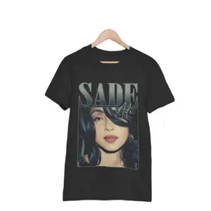 Vintage 90s Sade Adu Short Sleeve T-shirt, Funny Sade Tee, Sade Pop Music Fan Shirt, Sade Tour, Gift for Sade fan, Gift for her Menswear Top Underwear Streetwear Tshirt Tropical Shortsleeve Crewneck Casual Fit Chic Casual Casual Summer Clothes