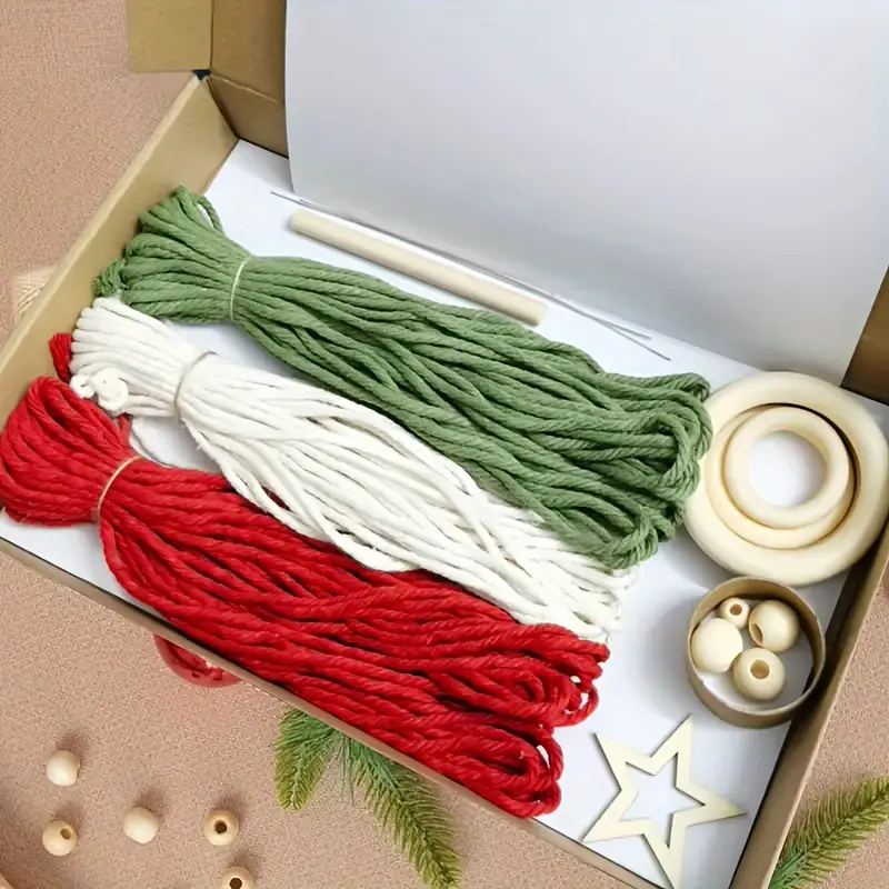 8PCS/Set Macrame Ornament Craft Kit -Create & Decorate Your Home- Modem Christmas, Rustic Farmhouse Style- Relaxing DIY Art Kits For Adults - Perfect Gift For Family & Friends