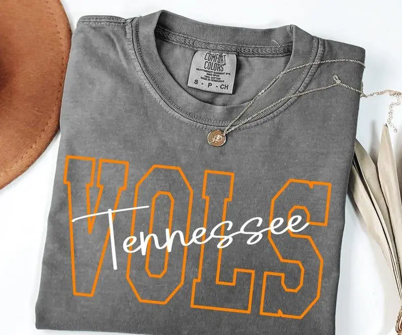 Comfort Colors Vols Tee Tennessee TN Football Basketball Sports Shirt Unisex Fitted 100% Cotton Relaxed Fit Top