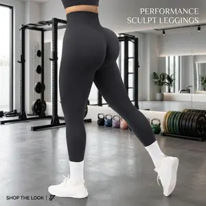 Women's Seamless Butt Lifting High Waist Yoga Pants - Compression Contour Workout Leggings Tights for Fitness Gym Running Pilates Comfortable Breathable Stretchy Activewear