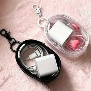 Portable Mini Clear Zipper Storage Pouch Multi Functional Organizer for Lipstick Cosmetics Charger Cable Earphones Jewelry Keychain Perfume Unisex Travel Essential Keychain Style Random Women Christmas Gift Room Decor