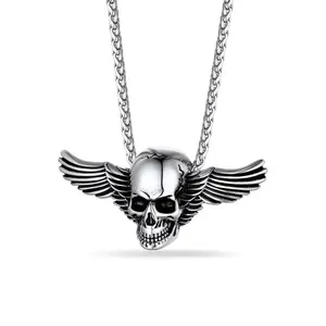 PROSTEEL Wings Skull Pendant Necklace Stainless Steel Chain Necklaces Jewelry Unisex For Men Women with Gift Box