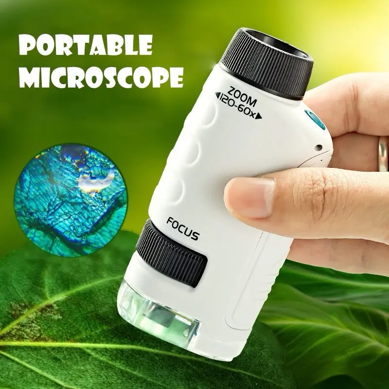 Focus Portable Microscope with Zoom 60x, Compact Design for Everyday Use