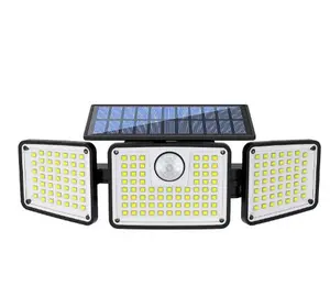 Outdoor Solar Light (with Remote Control) — 156 LEDs, 2500 Lumens, Waterproof, Motion-Sensing Security Light; Solar Outdoor Lighting for Yards, Garages, and Patios