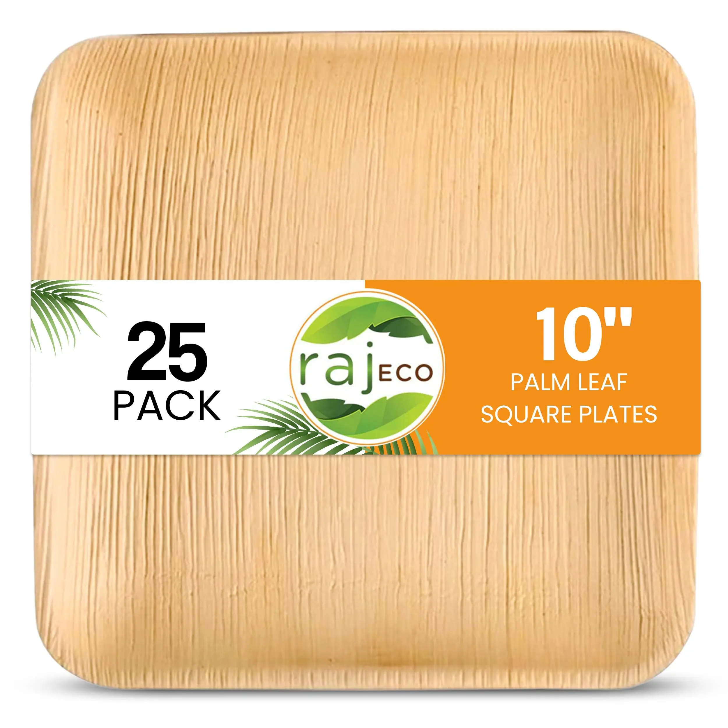 Raj Bamboo 10 inch Square Plates