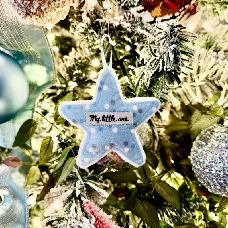 Peace of Annie Handmade Christmas Ornament Soft Cotton Plush Fill Scalloped Felt Backing Ready to Ship Baby Gift My Little Blessing Cozy Home or Nursery Décor