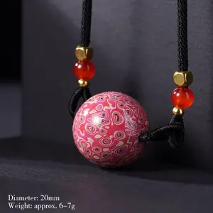 Chinese Traditional Intangible Cultural Heritage Handicraft Lacquer Powder White Opal Necklace Pendant