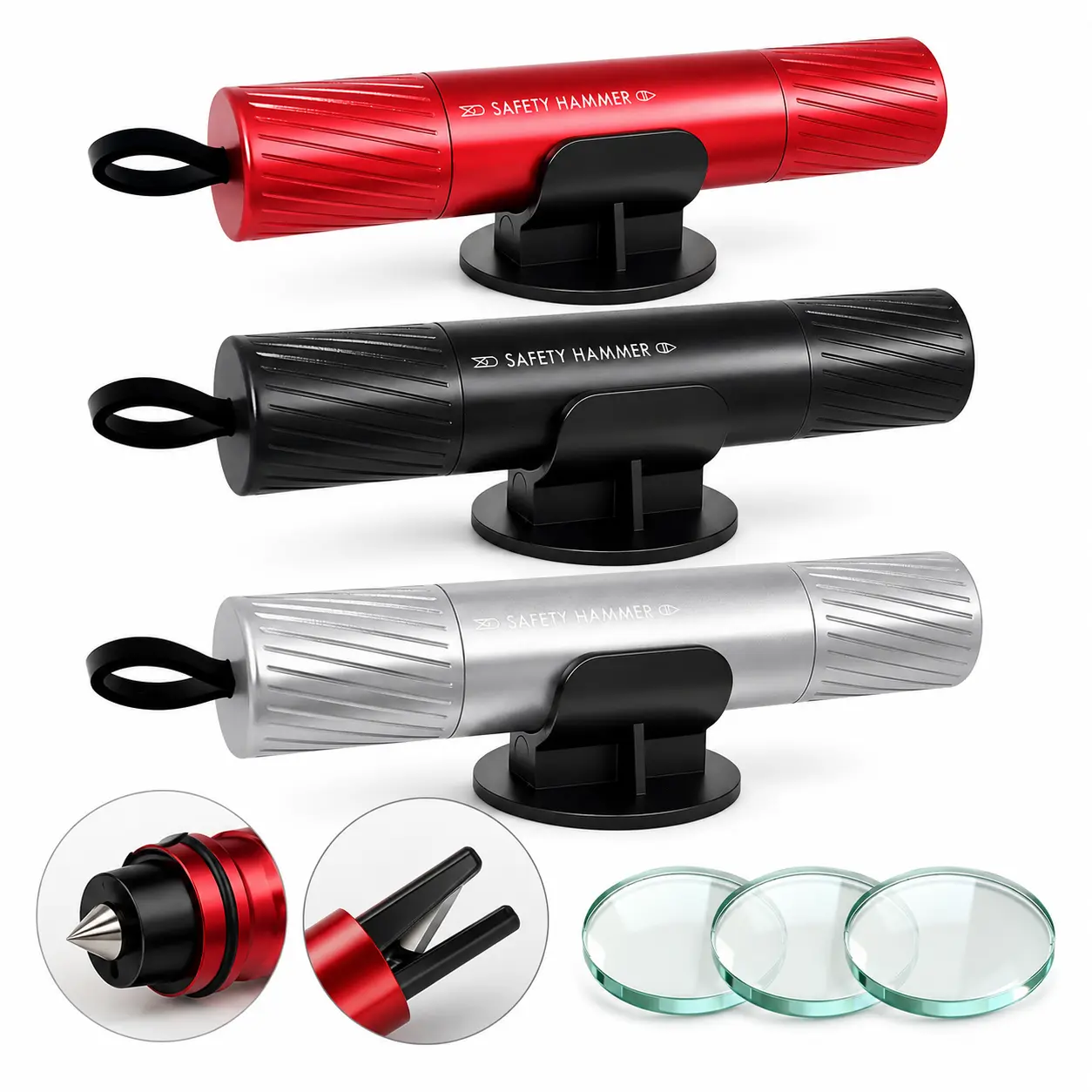 2-in-1 Car Safety Hammer & Seat Belt Cutter with Mount, Escape Tool