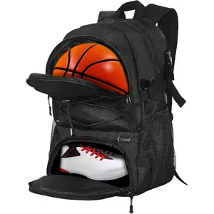 Basketball Backpack Large Sports Bag with Separate Ball Holder & Shoes Compartment, Best for Basketball, Soccer,Gym
