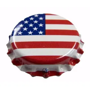 144 count  Bottle Crown Caps -  Absorbing for Homebrew ( Flag)