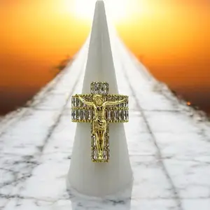 Luxury Ring with Cross Design, Unique Shape, High-Quality Material, Ideal for Special Occasions