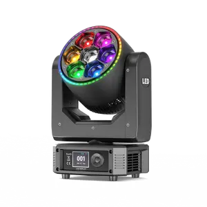 UKING 7x30W Bee Eye Moving Head Light  RGBW 4-in-1 Brilliance 360° rotation  DMX512 control deliver stunning beam effects Ideal for DJs clubs parties KTVs and festive celebrations