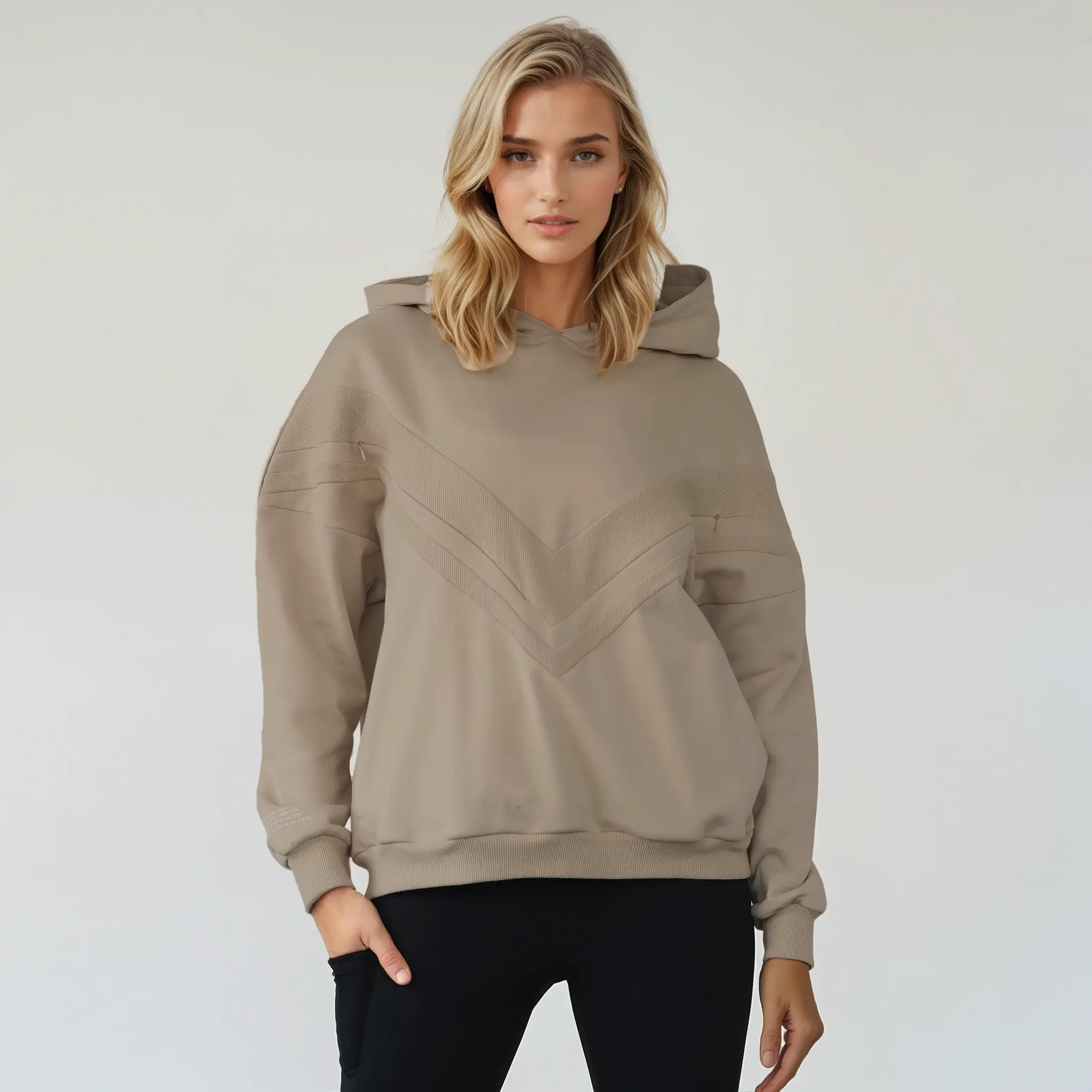 Isabella Organic Oversized Nursing & Pregnancy Hoodie (Stone)