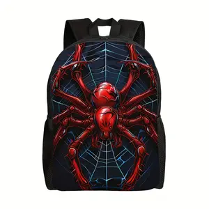 Large Capacity Spider Backpack, Durable And Lightweight, Versatile Use, Fiber with Double Zippers, Unisex Design Suitable for Young People, Casual Backpack, Laptop Bag Ideal for Commuting, Travel, And Work., for Teenager, For Teenager