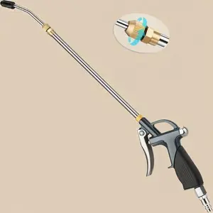 19-28 Inch Heavy Duty Air Blow Gun with Rubber Grip & Quick Plug, Long Extension Nozzle for Industrial Air Compressor, High Pressure Pneumatic Tool, Durable Ergonomic Design for Efficient Cleaning