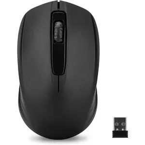 SQ-MUW004 Wireless Mouse, 2.4G Portable Computer Mice for PC, Laptop, Windows,Office Included Wireless USB dongle (Black)