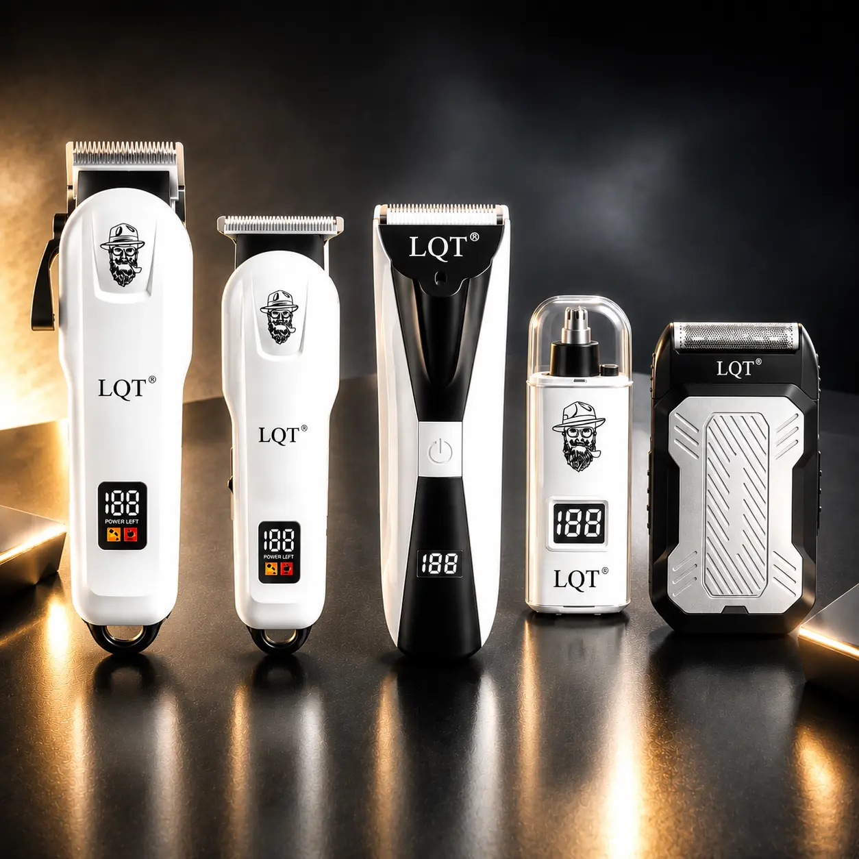 LQT Professional Hair Clipper Set, Cordless Hair Trimmer Barber Cutting Kit, Rechargeable Electric Shaver for Men Salon Home Haircut