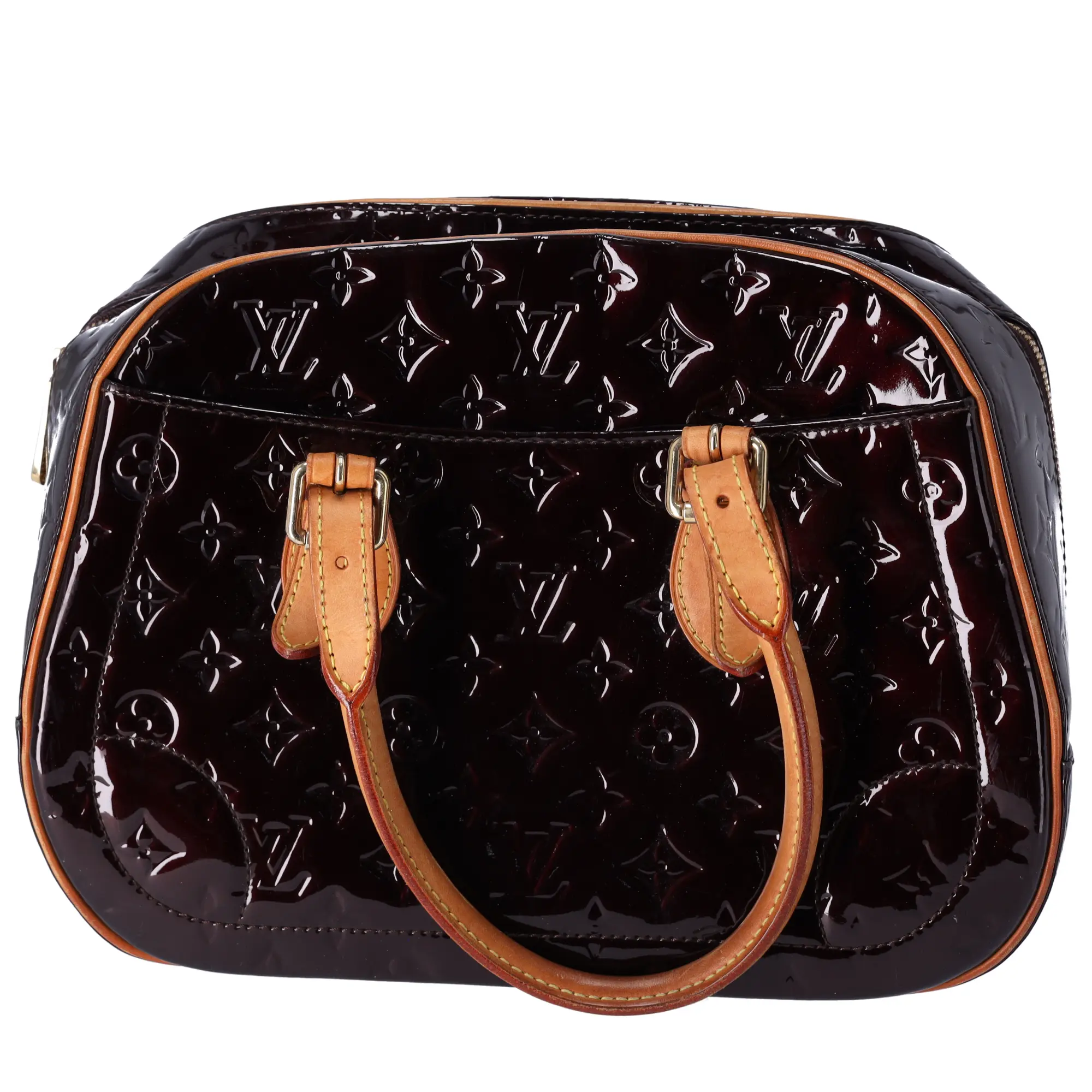 Louis Vuitton Black Patent & Brown Monogram Small Backpack, Original Box, Unused Louis Vuitton Reverse Monogram Palm Springs Backpack Mini  main image 2