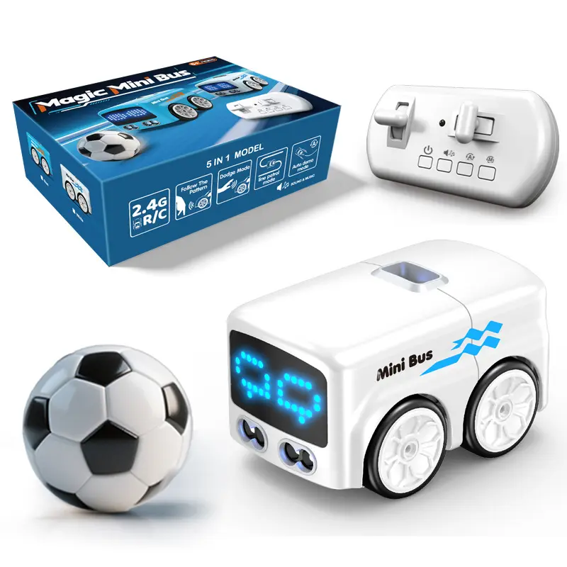 Mini Sensor RC Bus, Auto Follow Remote Control Toy with Built-in Music, Desktop Play Toy, Birthday & Christmas Gift for Boys & Kids , Fun Educational Toy