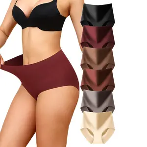 LEVAO Women’s High Waist Seamless Underwear 6 Pack | No Show Hipster Panties with Full Coverage Briefs