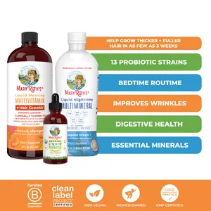 MaryRuth's Triad of Health + Hair Growth Bundle - Liquid Multivitamin + Hair Growth - Liquid Multimineral - Organic Liquid Probiotic