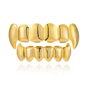 Txdvbls Hip Hop Grillz for Men & Women Grills for Your Teeth Diamond Grillz Gold Silver Vampire Teeth Caps Iced Out CZ Mouth Grillz Teeth Men For Halloween
