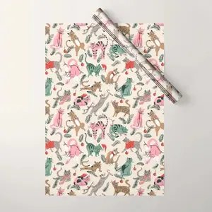Society6 Christmas Wrapping Paper 20" x 29", Pack of 5 Premium Oversized Festive Holiday Gift Wrap