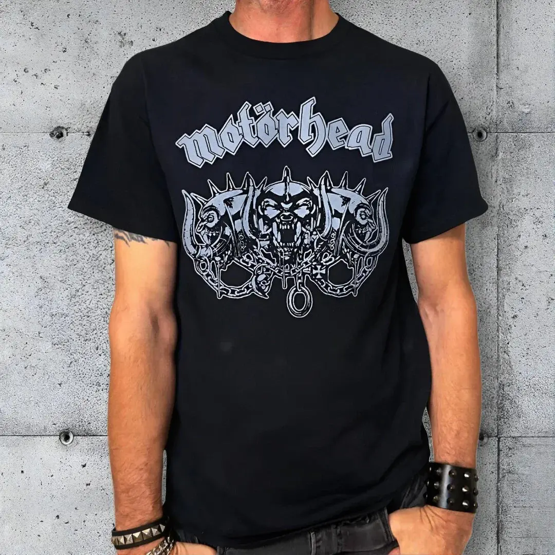 Motörhead Three Headed Warpig T-Shirt | Heavy Metal Rock Merch Black Graphic Shirt