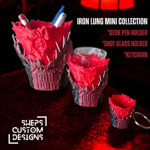 Desk Iron Lung Pen Holder, Shot Glass Holder, Keychain